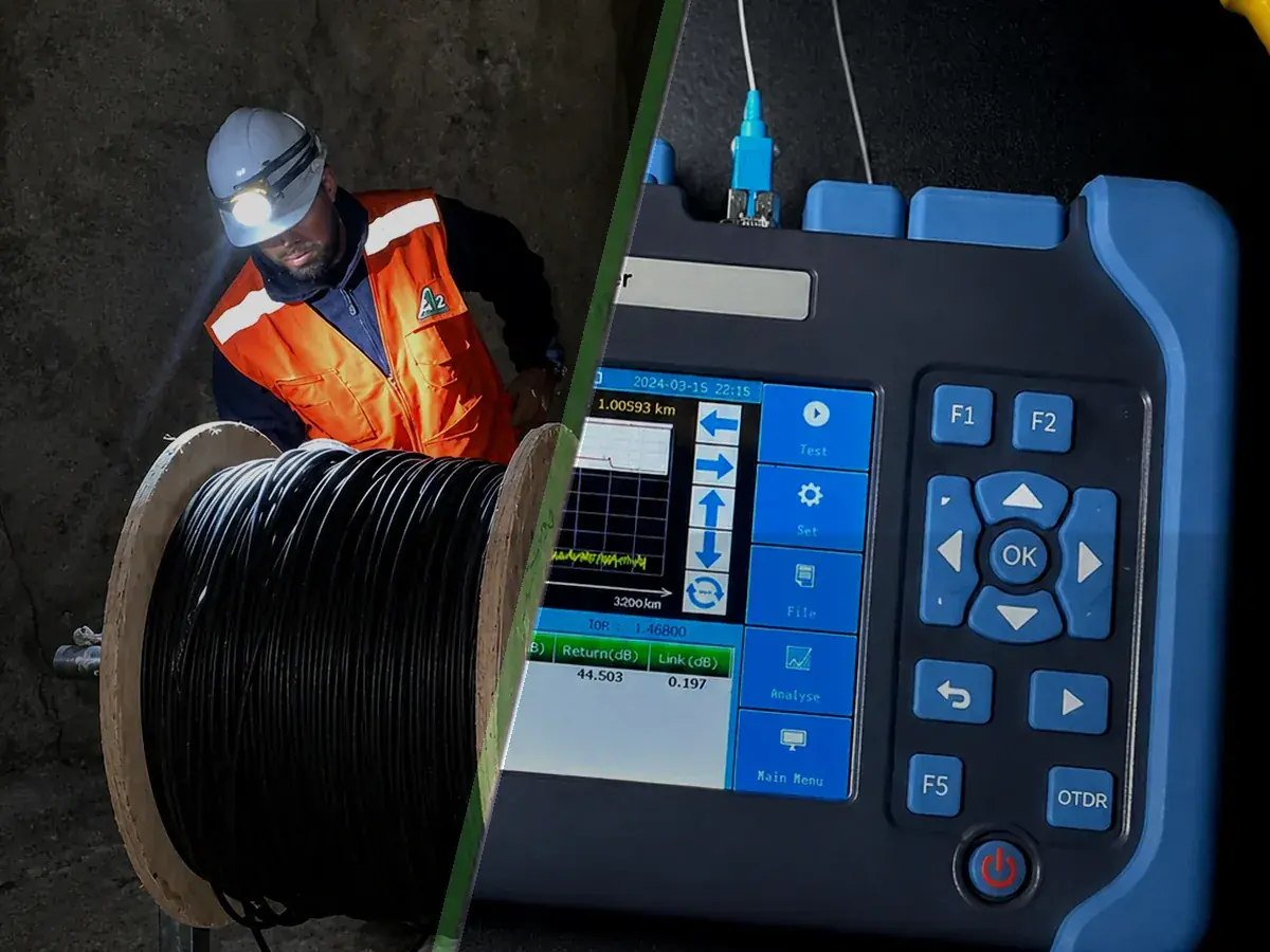 Instalación y diagnóstico de fibra óptica en terreno